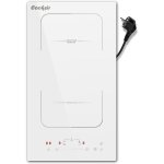 Plaque induction 2 feux 3500w ? verre c�ramique blanc ? zones combin�es 3000w ? minuterie 99 minutes ...