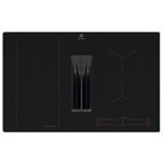 Plaque induction electrolux kcc83443cz 80 cm saphirmatt avec hotte int�gr�e noir mat