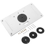 Plaque d'insertion 235x120x8mm pour table de d�fonceuse aluminium, 4 anneaux et vis inclus pour �tabli ...