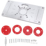 [plaque d'insertion pour table de d�fonceuse] plaque en aluminium pour travail du bois avec 4 anneaux ...