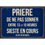 Plaque en m�tal humour 21 x 15 cm pri�re de ne pas sonner. . .