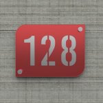 Plaque numéro de rue / maison rouge design avec fond personnalisable - modèle urban - argent brillant ... Plaque numéro de rue / maison rouge design avec fond personnalisable - modèle urban - argent brillant ...