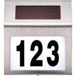 Plaque de num�ro de maison en acier inoxydable avec �nergie solaire, � l'�preuve de l'eau pour maison ...