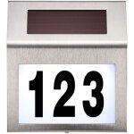 Plaque de num�ro de maison en acier inoxydable avec �nergie solaire, � l'�preuve de l'eau pour maison, ...