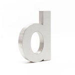 Wiltec plaque numro maison lettre  d  3d, 128 x 30 x 200 mm, acier inoxydable, rsistant aux intempries, ...