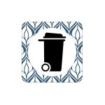 Plaque de porte design sphere local poubelles . - cube -