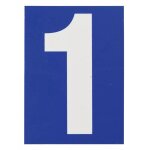 Plaque de signalisation 1, marquage blanc sur fond bleu, panneau pvc adhésif, 65x90mm thirard Plaque de signalisation 1, marquage blanc sur fond bleu, panneau pvc adhésif, 65x90mm thirard