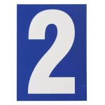 Plaque signaltique '2' 65x90mm avec adhsif - thirard