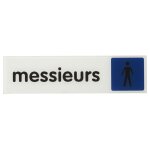 Plaque de signalisation messieurs, plexiglass adhésif, 170x45mm - thirard Plaque de signalisation messieurs, plexiglass adhésif, 170x45mm - thirard