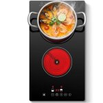 Plaque vitroc�ramique 2 feux, 30cm, encastrable, commande tactile, 3000w, 9 niveaux de puissance, pour ...