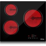 Plaque vitroc�ramique 3 feux, table de cuisson vitroc�ramique 3 foyers encastrable plaque 3 feux - 5500w, ...