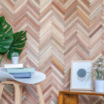 Plaquette de parement mural d�coratif en bois fsc - 1 - 1, 8 x 30 x 46, 5 cm - lot de 8 - aspect b�ton ...