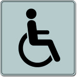 Plaque de porte wc handicapés - classique argent 90x90mm - 4330273 Plaque de porte wc handicapés - classique argent 90x90mm - 4330273