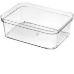 Plateaux de rangement pour tiroirs en plastique transparent durable, bo�te de rangement carr�e moyenne ...