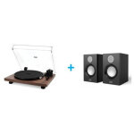 Platine vinyle jvc al - f64t + enceintes actives jvc sp - f56b bois / noir bluetooth
