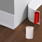 Plinthe pvc autocollante pour cuisine et salle de bain, bande flexible et adh�sive, largeur 10 cm (blanche, ...