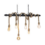 Plural hl - suspension - 6 lumi�re - l 1020 mm - noir - rustique - �clairage int�rieur - salon i chambre ...