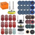 Pnuaticm - lot de 270 disques abrasifs de 5, 1 cm lot de patins pour perceuse, meuleuse, outils rotatifs ...
