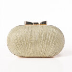 Pochettes femme brillant mariage sacs � main de mari�e noeud m�tallique(or)