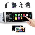 Podofo 1 din autoradio avec carplay android auto �cran tactile 5  radio fm bluetooth commande vocale ...