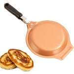 Po�le anti - d�bordement - po�le � ?ufs double couche, po�le � cr�pes 19 cm, compatible induction, antiadh�siv ...