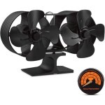 Po�le � bois double moteurs 8 pales ventilateur de petite taille, chaleur silencieuse � air chaud aliment� ...