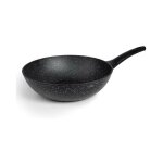 Po�le wok antiadh�sif fabriqu� en aluminium forg� de qualit�, �28cm, �cologique et sans pfoa, noir?
