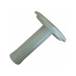 Poignee caoutchouc grise broche