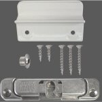 Meeth - poignée coquille blanche et loqueteau pour porte de balcon, couleur blanche Meeth - poignée coquille blanche et loqueteau pour porte de balcon, couleur blanche