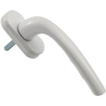 Poign�e de fen�tre blanc aluminium pour oscillo - battant ? crantage 90�, entraxe 43mm, carr� 7mm, fixation ...