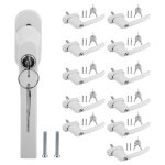 Poignée de fenêtre avec serrure verrouillable alu même clé blanche - 12x blanc Poignée de fenêtre avec serrure verrouillable alu même clé blanche - 12x blanc