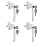 Hengda - 4x poignée de fenêtre avec serrure verrouillable alu même clé blanc Hengda - 4x poignée de fenêtre avec serrure verrouillable alu même clé blanc