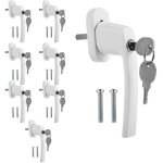 Poign�e de fen�tre verrouillable poign�e de fen�tre de s�curit� 2x cl�s serrure en aluminium blanc 8x ...