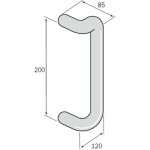 Normbau - poign�e filet�e perc�e fp - type stg 82 n pour porte battante nylon coloris noir 16 ral 9005 ...