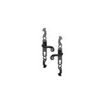 Poigne de poigne intrieure rustique en zamak imitation fer forg noir sur plaque cl i entraxe 195 ...