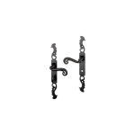 Poigne de poigne intrieure rustique en zamak imitation fer forg noir sur plaque conda / dconda entraxe ...