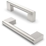 Poign�e de meuble 2 pi�ces, entraxe de 128 mm, poign�es d'armoire en acier inoxydable, poign�es d'armoire ...