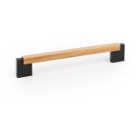 Poign�e de meuble bi mati�re oakland - d�cor : ch�ne - entraxe : 160 mm - longueur : 194 mm - fosun