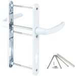 Poign�e de porte 92 mm - blanc - accessoires de montage inclus - aluminium - longueur totale : 250 mm ...