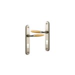 Ouvre&deco ? lot de 2 poign�es de porte janice ? aluminium et bois clair ? entraxe 195 mm ? compatible ...