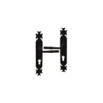 Ouvre&dco - 2 poignes de porte lorraine cylindre, bquille double rehausse 1 ct, fer noir entraxe ...