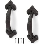 Poign�e de porte en fonte ancienne, 2 pi�ces poign�e porte coulissante, poign�e de porte r�tro, gamme ...
