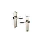 Ouvre&deco ? paire de poign�es de porte audace sans trou ? aluminium nickel mat ? entraxe 195 mm ? fixation ...