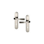 Ouvre&deco ? paire de poign�es de porte audace entr�e de cl� ? aluminium nickel mat ? entraxe 195 mm ...