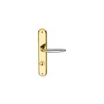 Ouvre&d�co - 2 poign�es de porte robin verron condamnation, laiton poli chrome brillant entraxe 195 mm ...