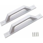 Poign�es de porte minimalistes en alliage d'aluminium, adapt�es aux portails de jardin en bois (blanc, ...