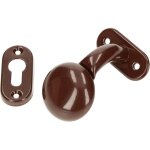 Poign�e de porte avec rosace ovale - en m�tal - forme sph�rique - pour portes et portails - marron - ...