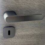 Secury - t - poign�es de porte sur rosace oblongue canon de fusil / gris anthracite - mod�le marina trou ...