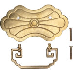 Poign�e de tiroir ancienne en laiton 12. 8x7cm style chinois r�tro, ornement fleuri prosp�rit�, avec ...