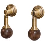 Poign�es vintage en bois de noyer fran�ais, style pendentif en laiton et argent, poign�es r�tro pour ...